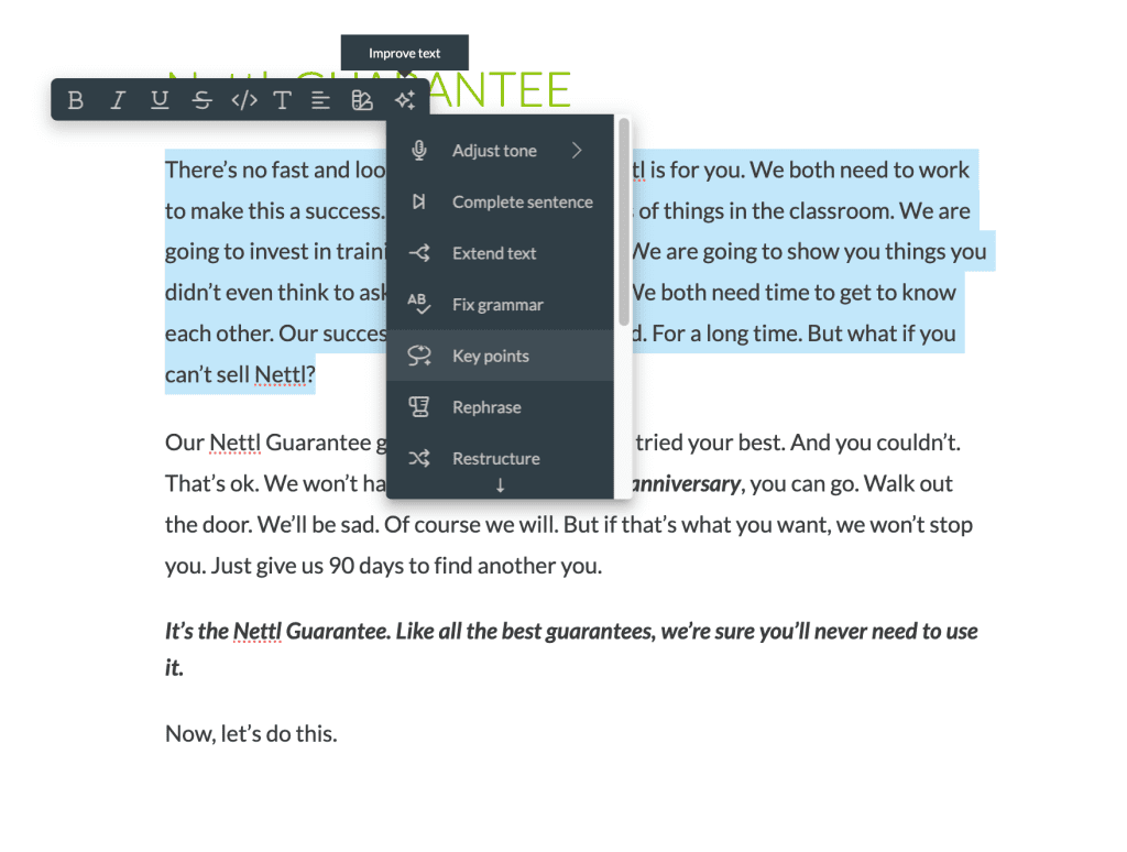 AI generated proposals and templates